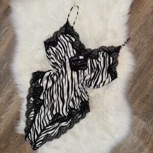 Vintage Valentino Zebra Satin Bodysuit/Teddy - Size L